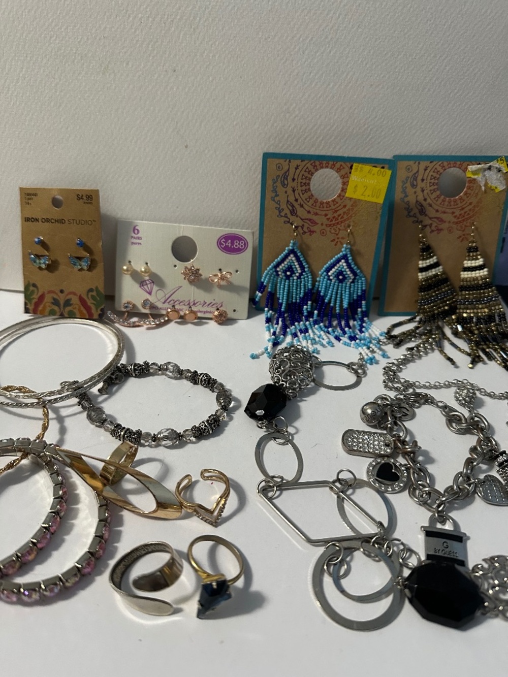 Women's Costume Jewelry Lot GUESS Bracelet Earrings Rings Bracelets Necklace